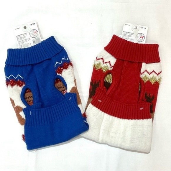 Pet Holiday Christmas Sweater Bundle Dog Sz Med NWT - Picture 3 of 3